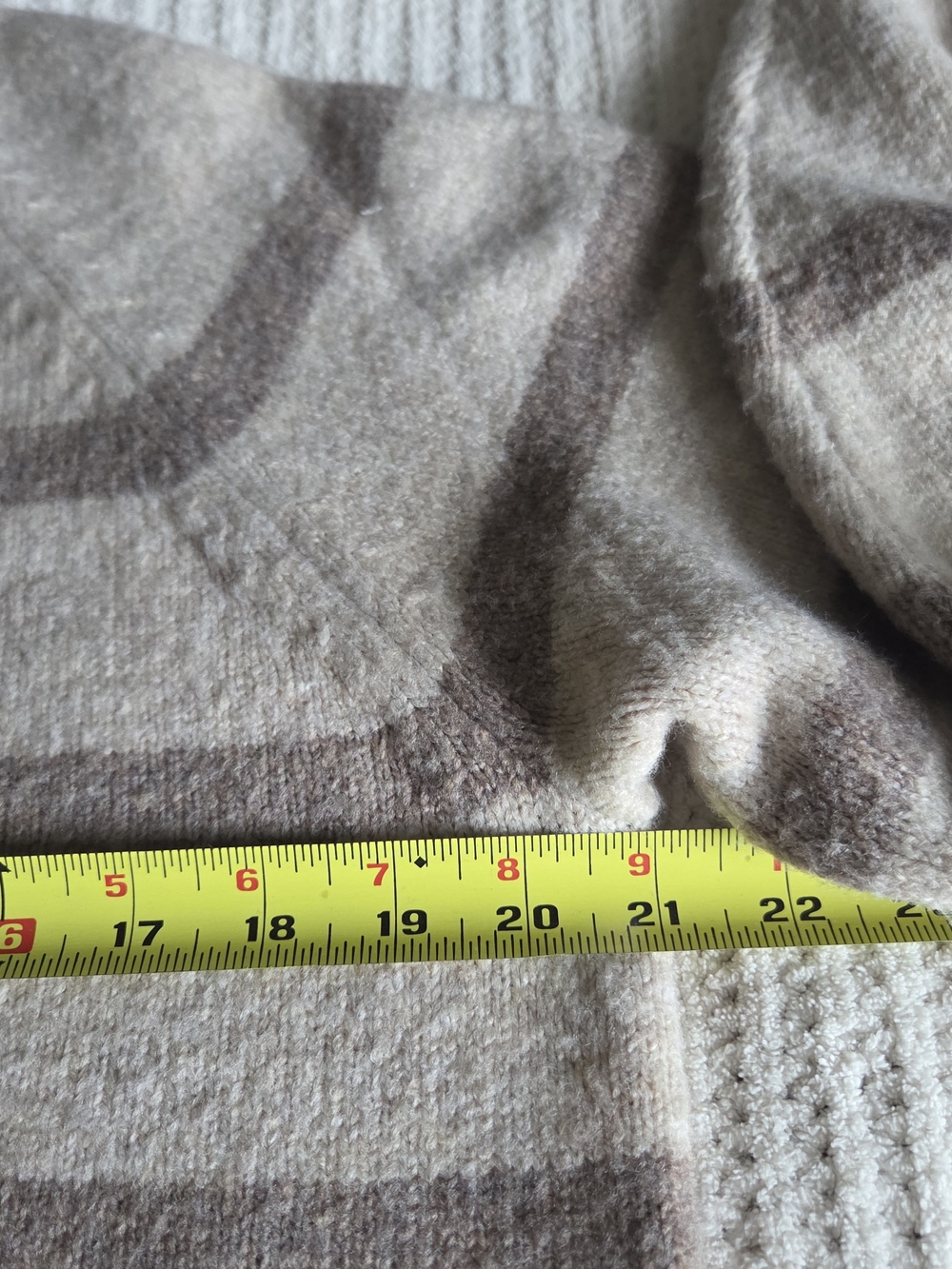 Reitmans Striped Knit Sweater – Cream & Taupe - Picture 5 of 9
